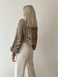 HAMPSTEAD TAUPE CUTWORK TOP