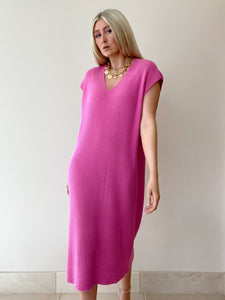 KENSINGTON COLOUR POP PINK MIDI DRESS