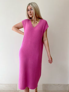 KENSINGTON COLOUR POP PINK MIDI DRESS