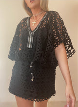 Load image into Gallery viewer, KOS BLACK CUTWORK TUNIC
