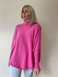 CHELSEA COLOUR POP PINK ROLL NECK